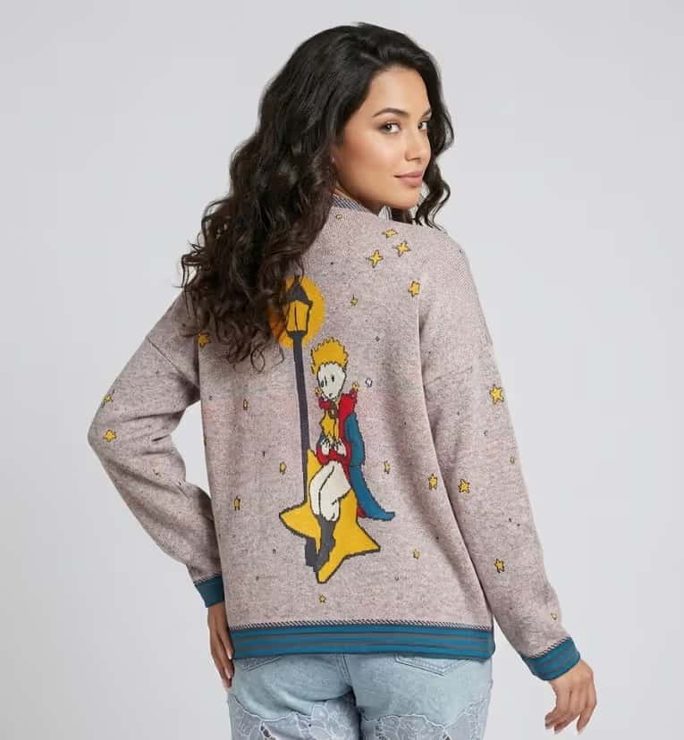 Parte posterior cardigan Faro diseño principito tejido premium Cefiro Tejido