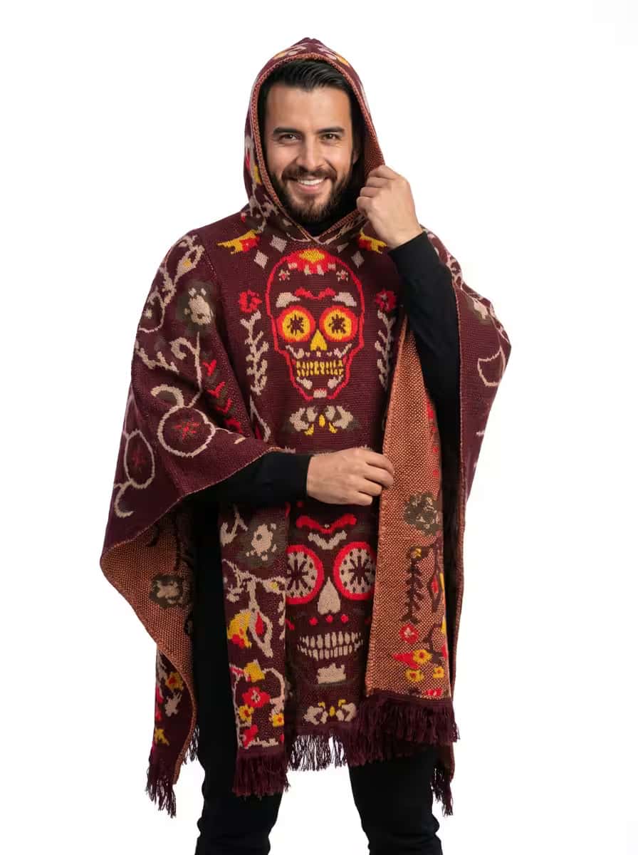 Ruana catrina roja 2