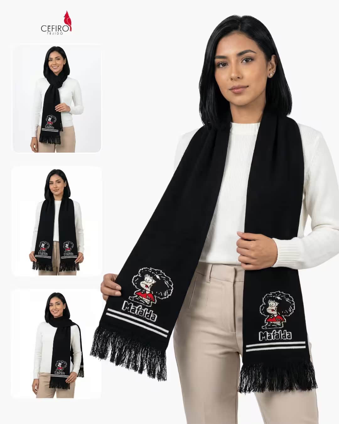 Bufanda Mafalda Lineas tejido premium Cefiro Tejido