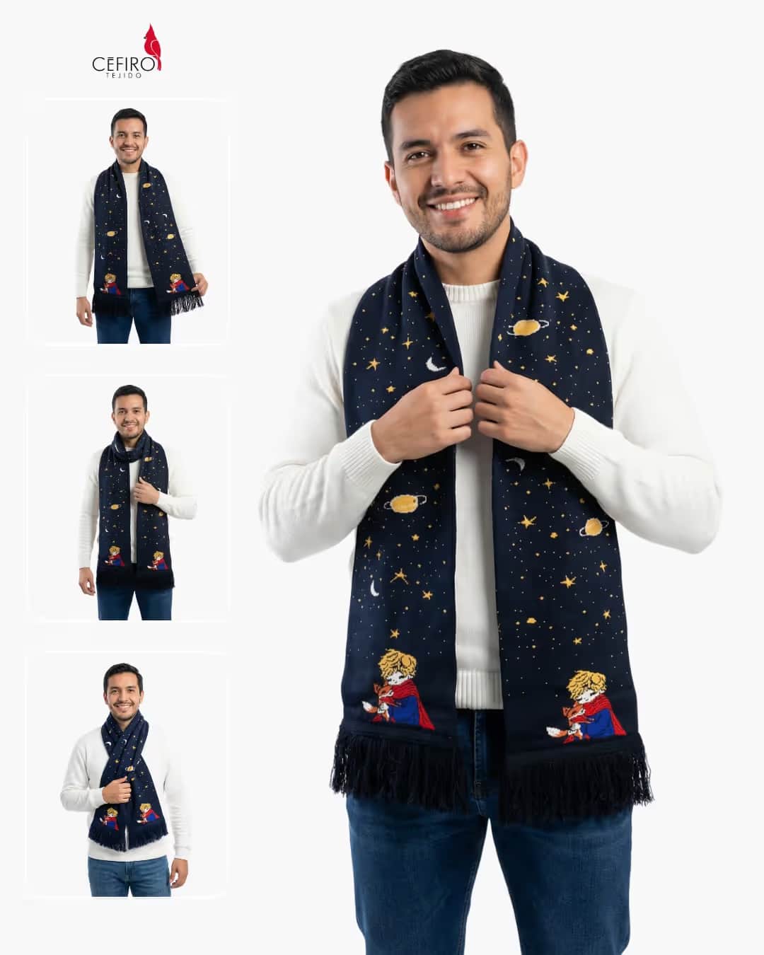 Bufanda Principito Cenefa tejida premium Céfiro Tejido