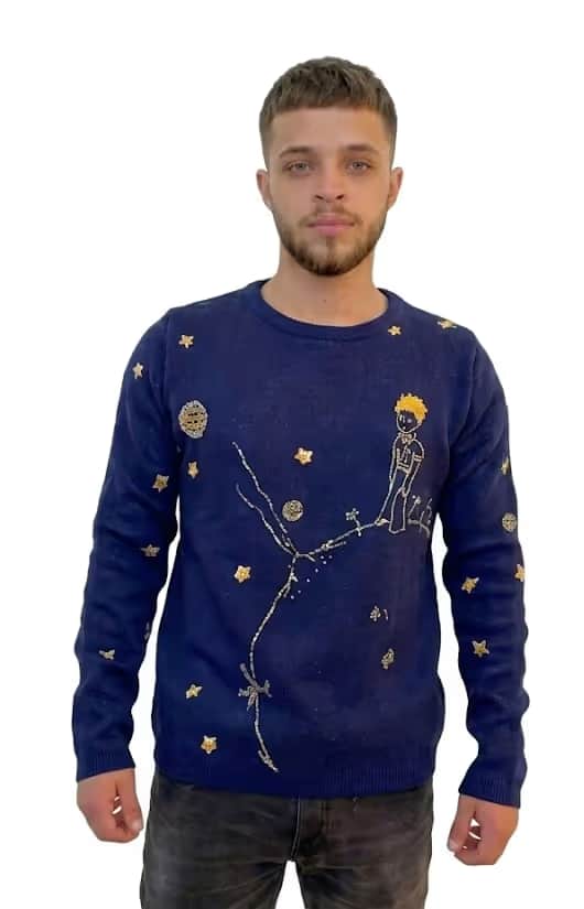 Sueter Principito Clasico azul tejido premium Cefiro Tejido Colombia vista frontal