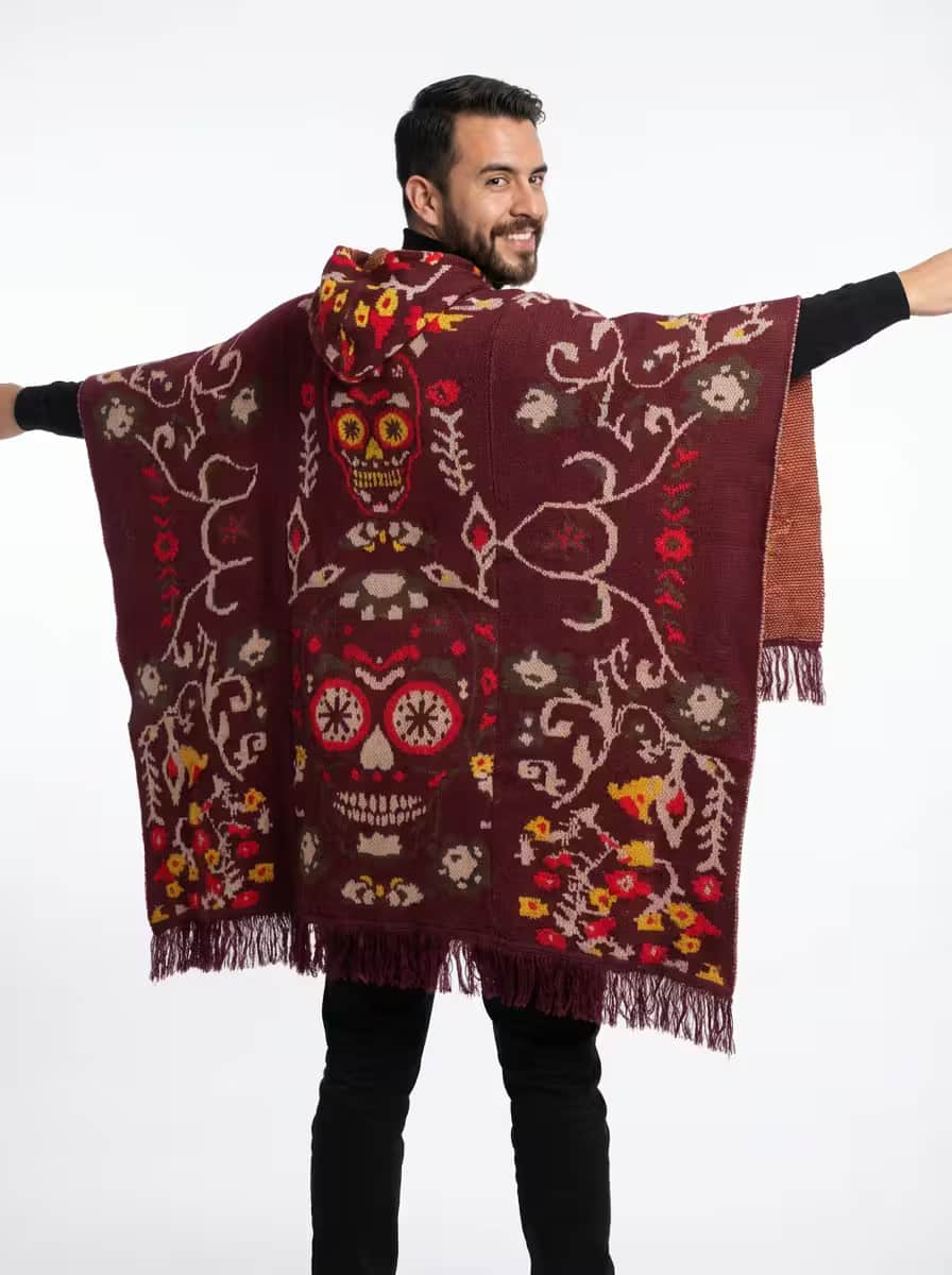 Ruana catrina roja 1