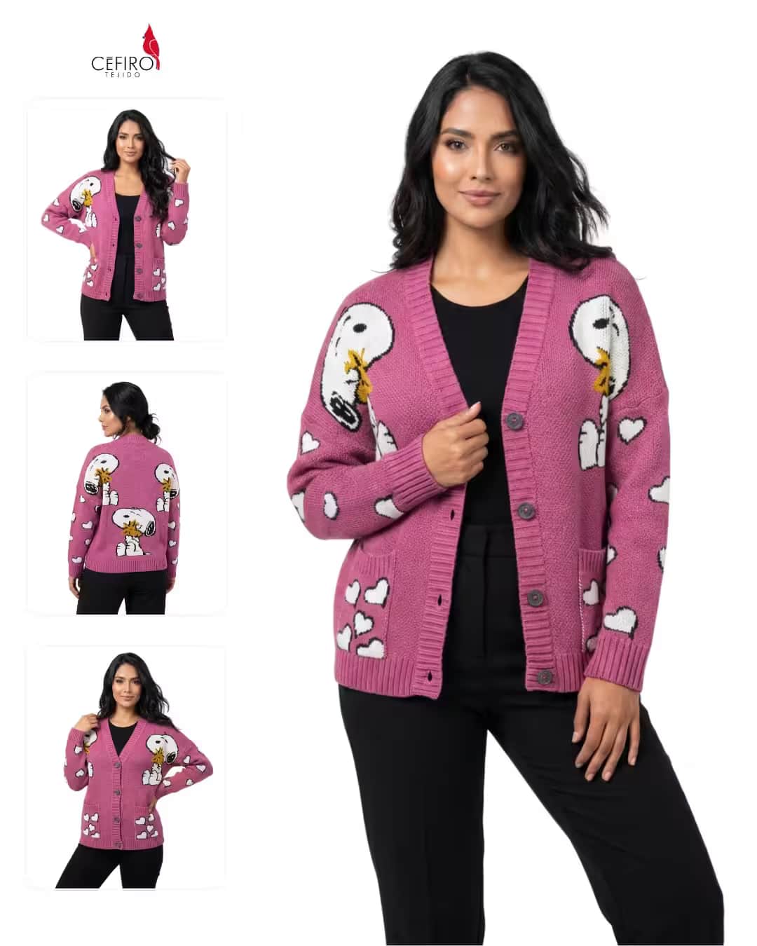 Cardigan Snoopy Magenta