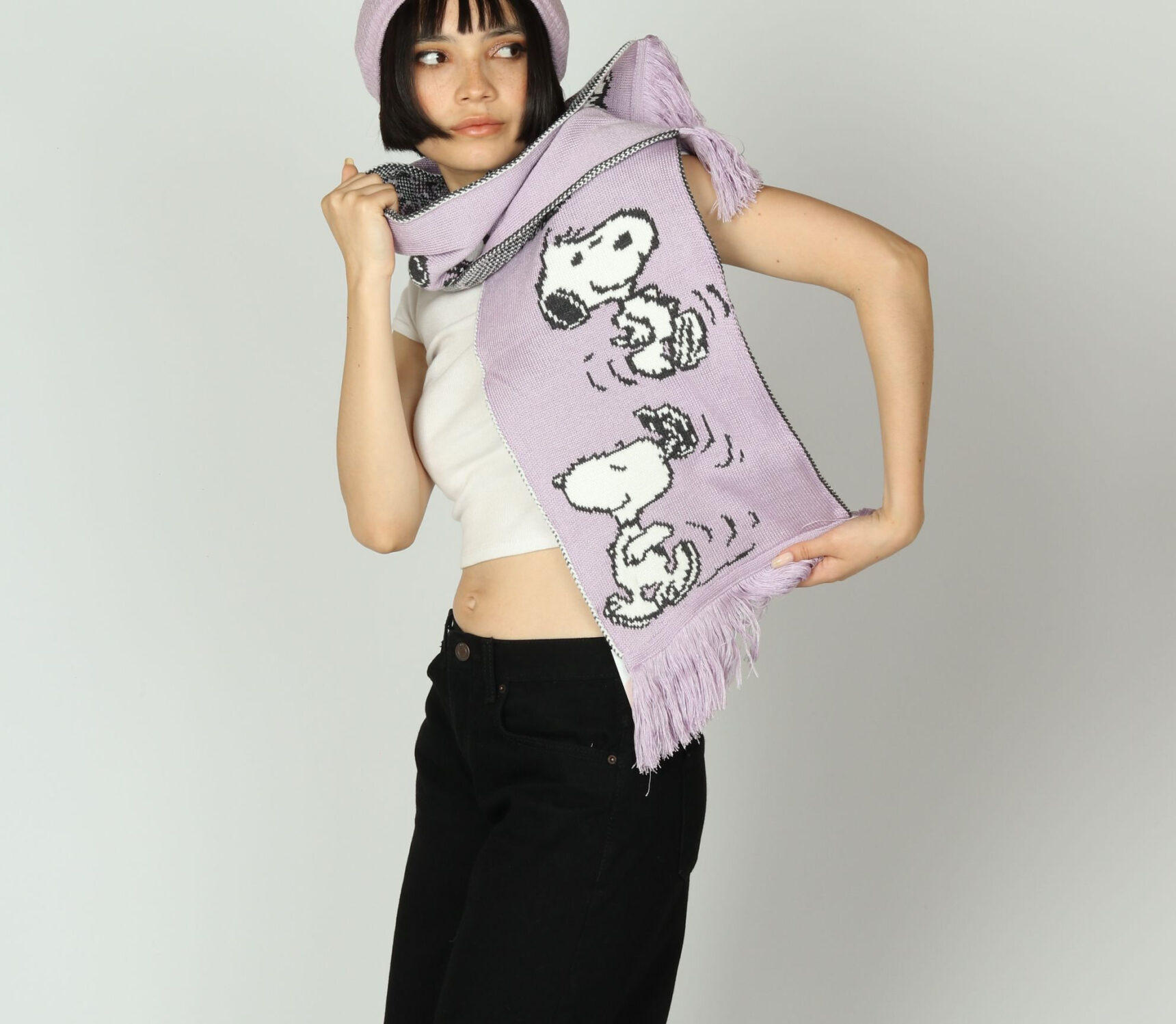 BUFANDA SNOOPY LILA
