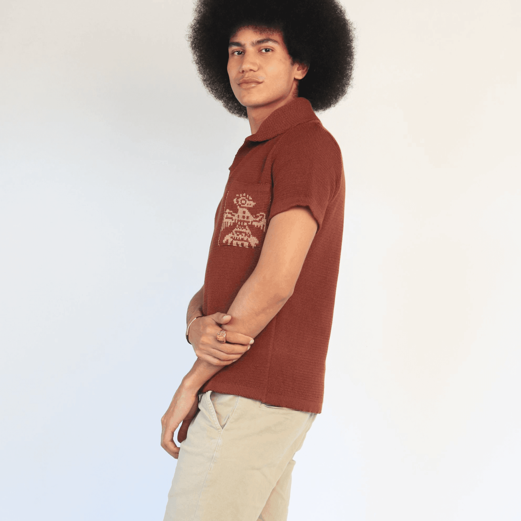 CAMISA POLO TEJIDA CÁFE - Image 2