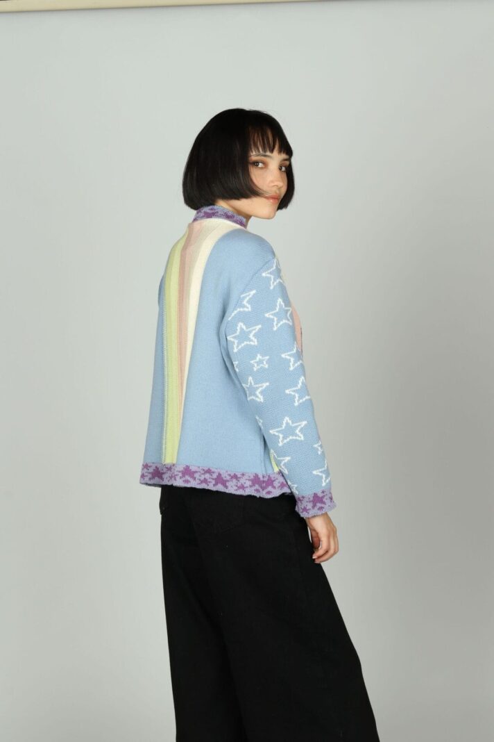 CARDIGAN ESTRELLAS LINEAS PASTEL
