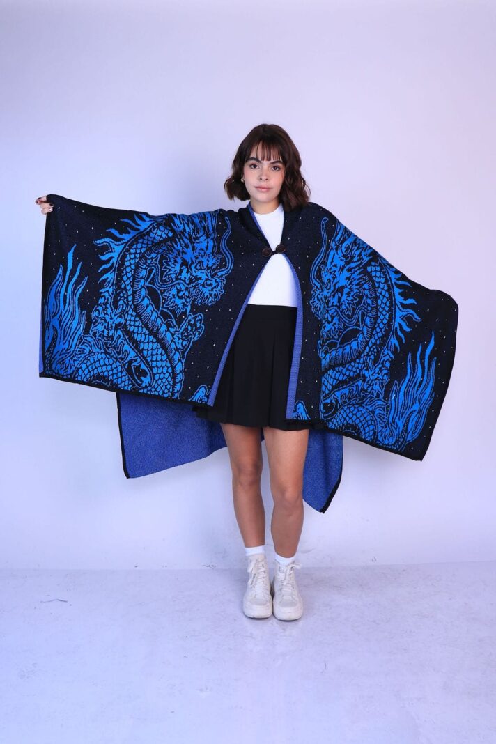 Ruana Dragon Azul